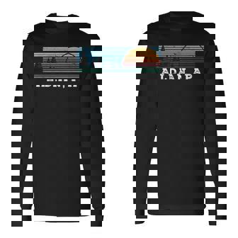 Retro Sunset Stripes Aldan Pennsylvania Long Sleeve T-Shirt | Mazezy