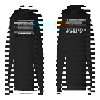 Retro Sunset Stripes Alledonia Ohio Long Sleeve T-Shirt | Mazezy