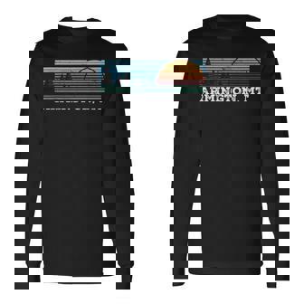 Retro Sunset Stripes Armington Montana Long Sleeve T-Shirt | Mazezy