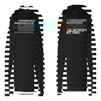 Retro Sunset Stripes East Aurora New York Long Sleeve T-Shirt | Mazezy