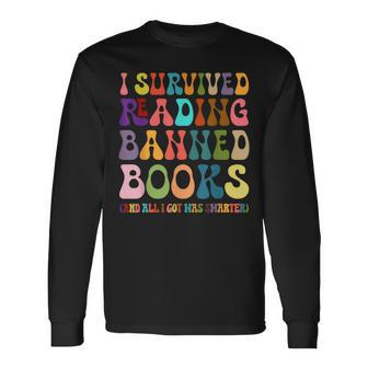 Retro I Survived Reading Banned Books And Got Smarter Long Sleeve T-Shirt | Mazezy