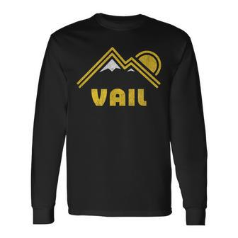 Retro Vail Colorado Co T Vintage Mountains Long Sleeve T-Shirt | Mazezy
