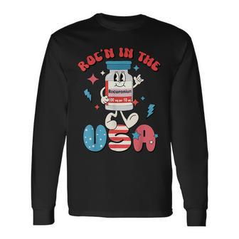 Retro Vial Rocn In The Usa Happy 4Th Of July Vibes Usa Long Sleeve T-Shirt T-Shirt | Mazezy