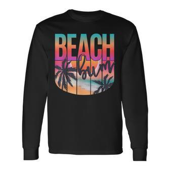 Retro Vintage Beach Bum Beach Lover Summer Vacation Vacation Long Sleeve T-Shirt T-Shirt | Mazezy