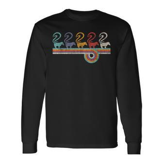 Retro Vintage Skunk Animal Lover Zookeeper Zoologist Long Sleeve T-Shirt | Mazezy