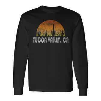 Retro Yucca Valley California Desert Sunset Vintage Long Sleeve T-Shirt | Mazezy