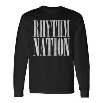 Rhythm Vintage Nation 80S Aesthetic Typography Long Sleeve T-Shirt - Seseable