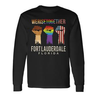 We Rise Together Lgbt Fort Lauderdale Pride Florida Long Sleeve T-Shirt T-Shirt | Mazezy