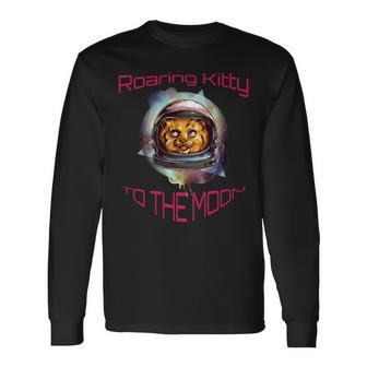 Roaring Kitty Astronaut To The Moon Long Sleeve T-Shirt - Monsterry DE