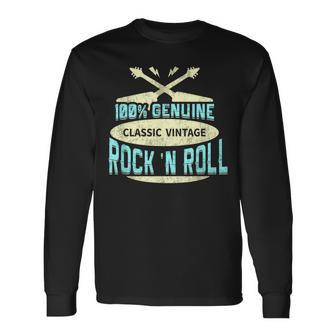 Rock N Roll Classic Vintage Rock Guitars Music Long Sleeve T-Shirt | Mazezy
