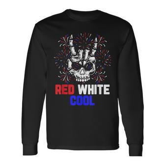 Rock And Roll Skull Hands 4Th Of July Spooky Rocker Long Sleeve T-Shirt T-Shirt | Mazezy AU