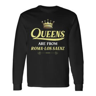 Roma-Los Saenz Home Roots Grown Born In City Usa Long Sleeve T-Shirt | Mazezy