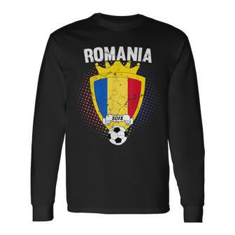 Romania Soccer 2018 Romanian Flag National Team Cup Long Sleeve T-Shirt T-Shirt | Mazezy