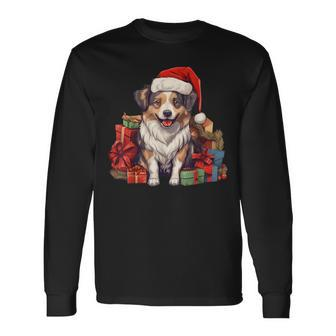 Romanian Mioritic Shepherd Christmas Cute Dog Puppy Long Sleeve T-Shirt | Mazezy