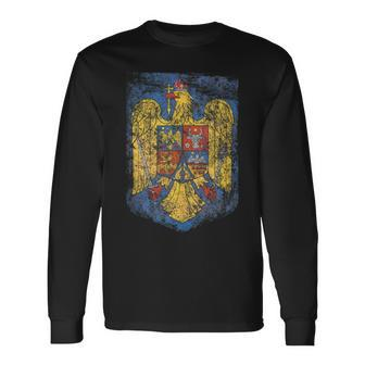 Romanian Pride Coat Of Arms Of Romania Heritage Celtic Long Sleeve T-Shirt T-Shirt | Mazezy DE