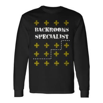 Backrooms Specialist Internet Analog Horror Internet Long Sleeve T-Shirt | Mazezy