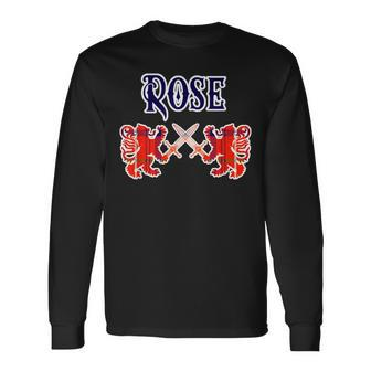 Rose Scottish Clan Kilt Lion Name Tartan For Lion Lovers Long Sleeve T-Shirt T-Shirt | Mazezy