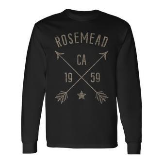Rosemead Ca T Cool Vintage Retro Style Home City Long Sleeve T-Shirt | Mazezy