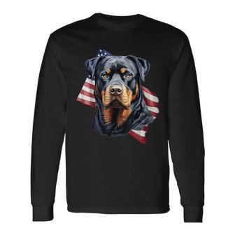 Rottweiler Patriotic 4Th Of July Dog Lover American Usa Long Sleeve T-Shirt T-Shirt | Mazezy