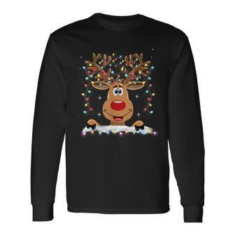 Rudolph Red Nose Reindeer Santa Christmas Long Sleeve T-Shirt - Seseable