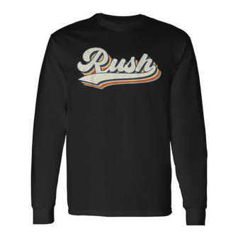 Rush Name Personalized Vintage Retro Rush Sport Name Long Sleeve T-Shirt | Mazezy