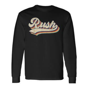 Rush Surname Rush Sports Name Rush Vintage Retro Rush Long Sleeve - Seseable