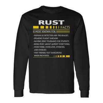 Rust Name Rust Facts V3 Long Sleeve T-Shirt - Seseable