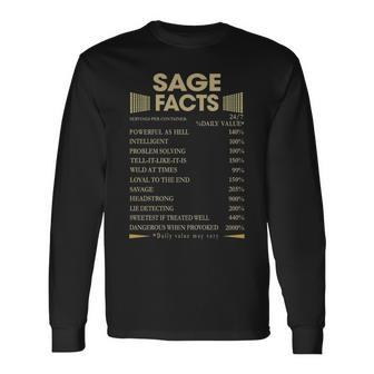 Sage Name Sage Facts V3 Long Sleeve T-Shirt - Seseable