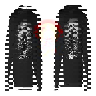 Samurai Warrior Vintage Japanese Asian Culture Katana Sword Long Sleeve T-Shirt | Mazezy