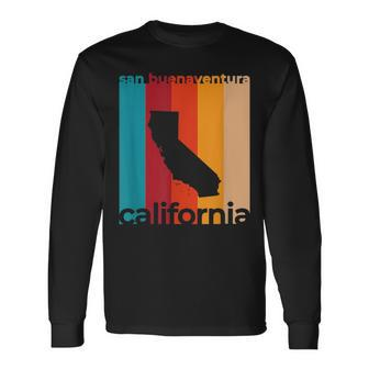 San Buenaventura Ca Souvenirs Retro California Long Sleeve T-Shirt | Mazezy