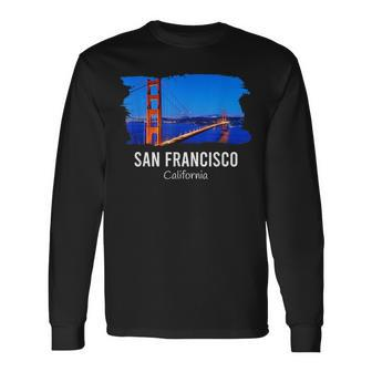 San Francisco California Bay Area Golden Gate Bridge Skyline Long Sleeve T-Shirt T-Shirt | Mazezy