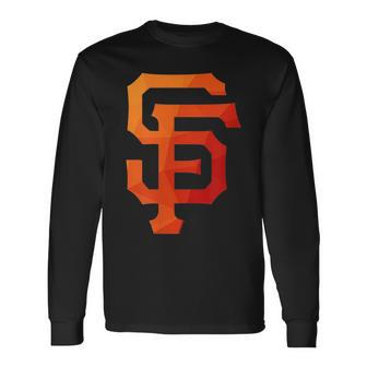 San Francisco Sf Orange Gradient Baseball Inspired San Francisco Long Sleeve T-Shirt T-Shirt | Mazezy