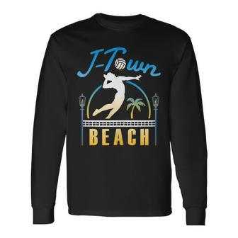 Sand Volleyball Sunset In J-Town Long Sleeve T-Shirt | Mazezy
