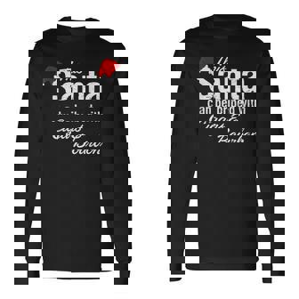 This Santa Can Be Bribed With Cigars & Bourbon Xmas Cigars Long Sleeve T-Shirt T-Shirt | Mazezy