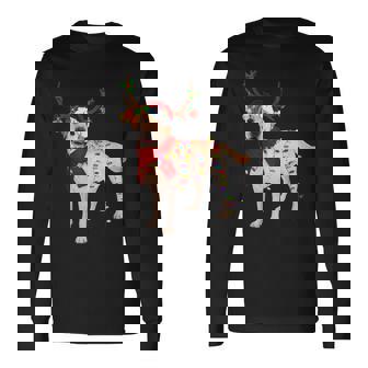Santa Labrador Retriever Reindeer Light Christmas Long Sleeve T-Shirt - Thegiftio
