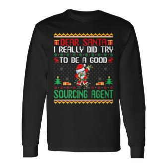 Santa Try To Be A Good Sourcing Manager Christmas Long Sleeve T-Shirt | Mazezy