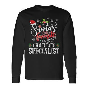 Santa's Favorite Child Life Specialist Christmas Party Xmas Long Sleeve T-Shirt - Monsterry DE