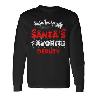 Santas Favorite Deputy Job Xmas Long Sleeve T-Shirt | Mazezy DE