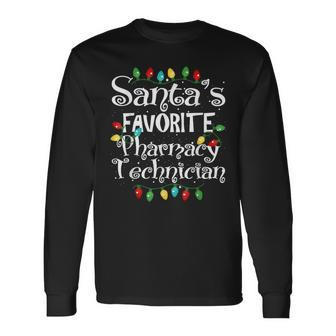 Santa's Favorite Pharmacy Technician Christmas Long Sleeve T-Shirt | Mazezy