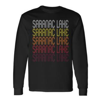 Saranac Lake Ny Vintage Style New York Long Sleeve T-Shirt | Mazezy