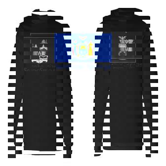 Saratoga Springs New York Usa Flag Souvenir Long Sleeve T-Shirt | Mazezy