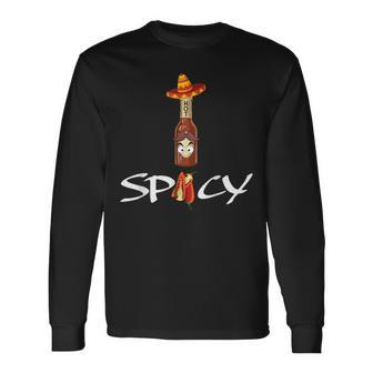 Sauce Lovers Hot And Spicy Pepper T Long Sleeve T-Shirt | Mazezy UK