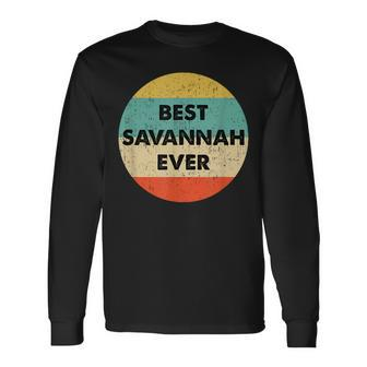 Savannah Name Long Sleeve T-Shirt | Mazezy