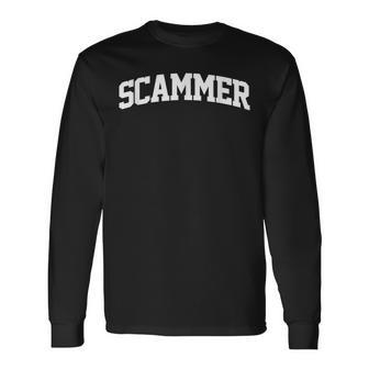 Scammer Job Outfit Costume Retro College Arch Long Sleeve T-Shirt T-Shirt | Mazezy