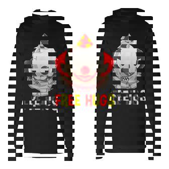 Scary Clown Evil Halloween Free Hugs Long Sleeve T-Shirt T-Shirt | Mazezy