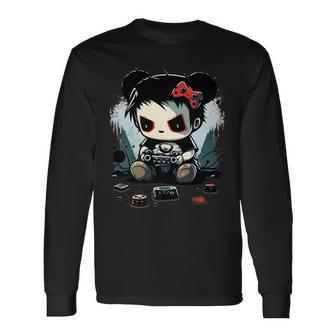 Scary Gaming Girl Video Game Online Gamer Computer Halloween Long Sleeve T-Shirt T-Shirt | Mazezy AU