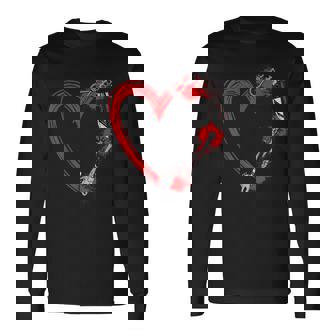 Scary Horror Movie Chain Saw Knife Heart Blood Horror Movies Scary Long Sleeve T-Shirt | Mazezy