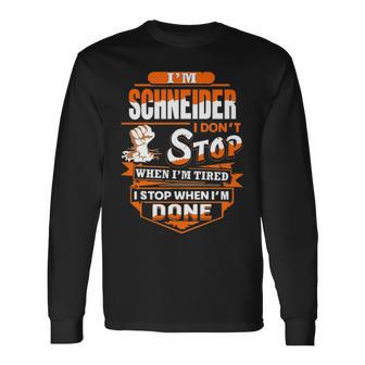 Schneider Name Im Schneider Long Sleeve T-Shirt - Seseable