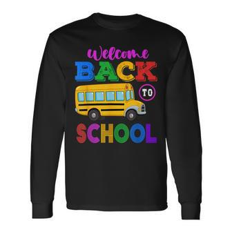 Back To School Bus First Day Of School Elementary Preschool Long Sleeve T-Shirt - Seseable