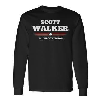 Scott Walker For Wisconsin Governor Campaign Long Sleeve T-Shirt | Mazezy